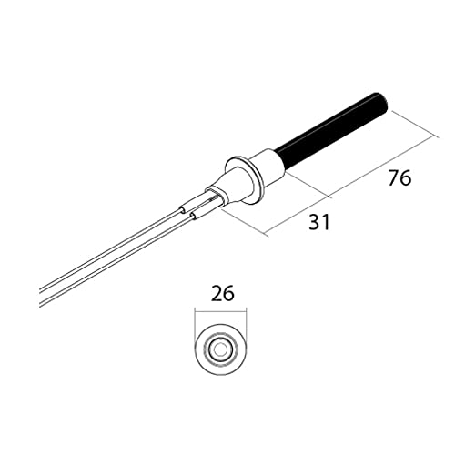 Bougie céramique pour poêle à granules - 300 W, 76/96 mm, diamètre 11,5 mm, à bague - GARANTIE 1 an