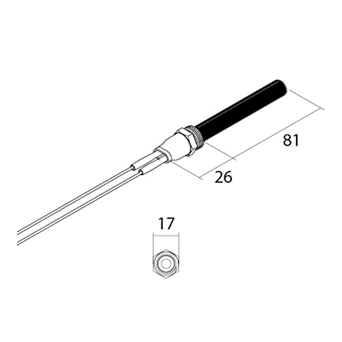 Bougie céramique pour poêle à granules - 300 W, 89/94 mm, diamètre 11,5 mm, filetage 3/8 avec cosses, Modele non percé - PSX 6-240-B - GARANTIE 1 an