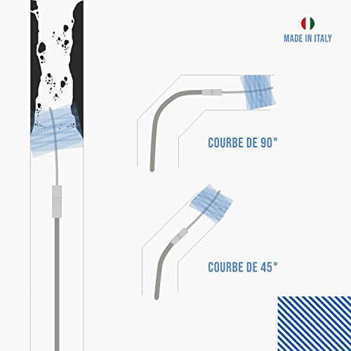 Kit de nettoyage pour poêle à granulés BARETTO - Rallonge inox de 9 mètres, courbure maximale de 90° - 2 brosses flex en nylon (de 80mm et 100mm)