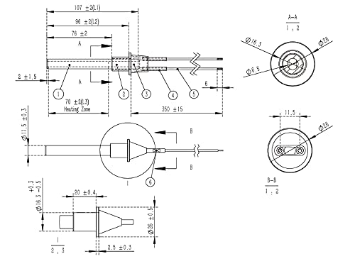 Bougie céramique pour poêle à granules - 300 W, 76/96 mm, diamètre 11,5 mm, à bague - GARANTIE 1 an