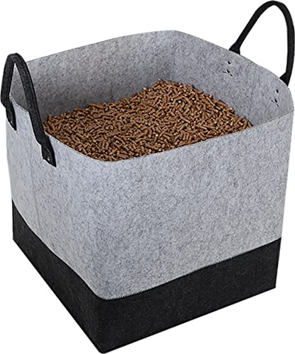 EDA - Sac de Stockage à Granulés en Feutrine Jura Montania 60 L - pour 40 kg de Pellets - Gris et Noir