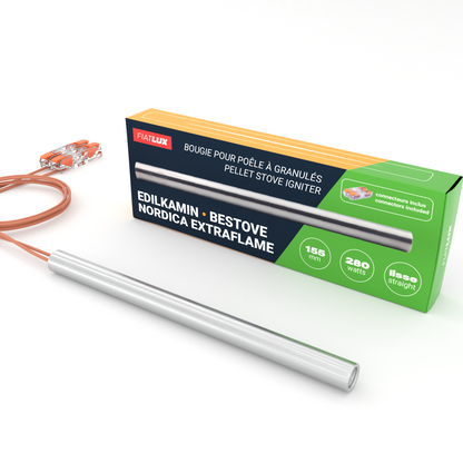Bougie pour poêle à granulés 155mm - 280W - lisse - Edilkamin / Bestove / Nordica Extraflame